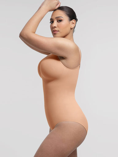Ruched Bust Waist Control Bodysuit