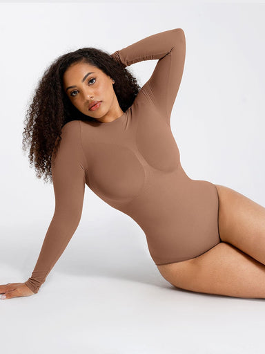 Long-Sleeve Seamless Shaping Bodysuit