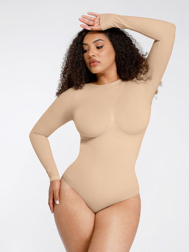 Long-Sleeve Seamless Shaping Bodysuit