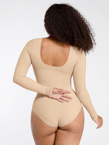 Long-Sleeve Seamless Shaping Bodysuit