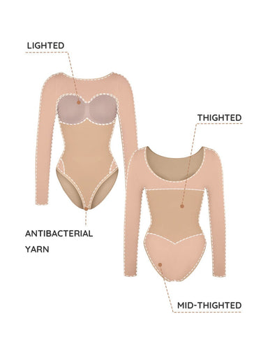 Long-Sleeve Seamless Shaping Bodysuit