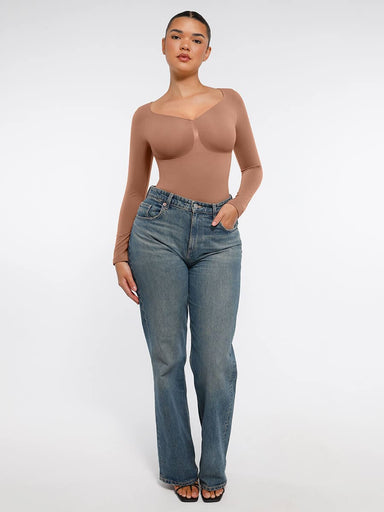 Long-Sleeve Chest Support Bodysuit