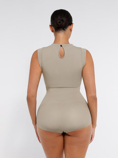 High Neck Cap Sleeve Bodysuit