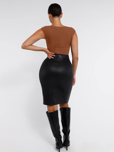 Deep V-Neck Shaping Bodysuit
