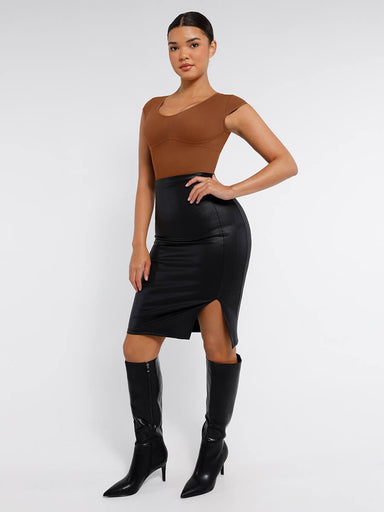 Deep V-Neck Shaping Bodysuit