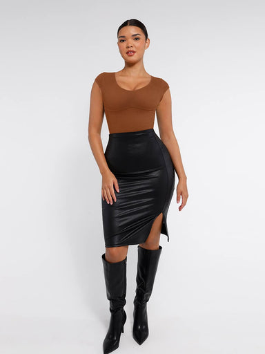 Deep V-Neck Shaping Bodysuit