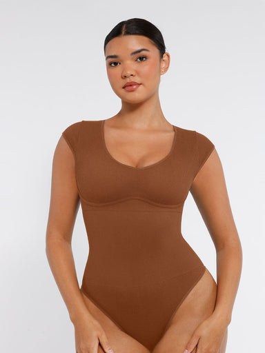 Deep V-Neck Shaping Bodysuit