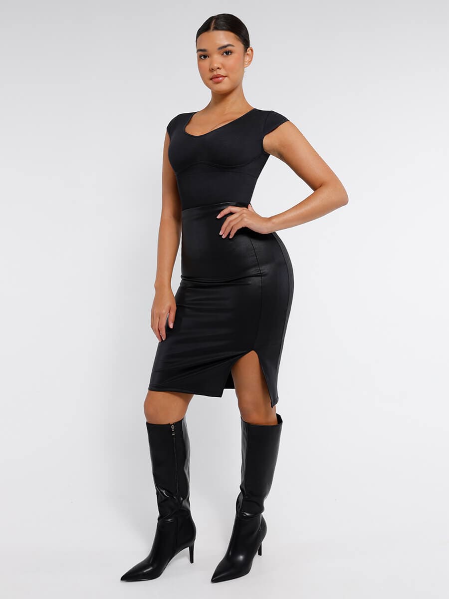 Deep V-Neck Shaping Bodysuit