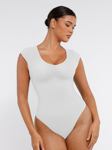 Deep V-Neck Shaping Bodysuit