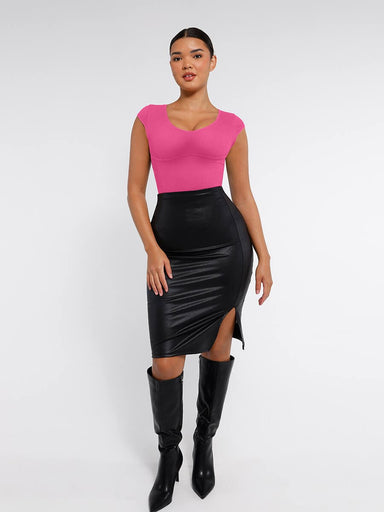 Deep V-Neck Shaping Bodysuit