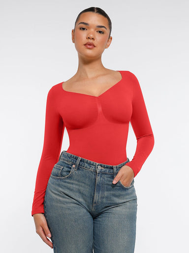 Long-Sleeve Chest Support Bodysuit