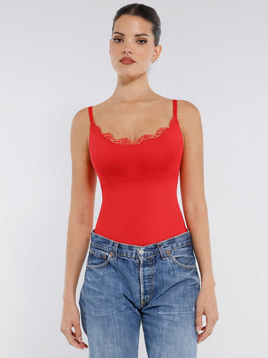 Lace Trim Cami Bodysuit