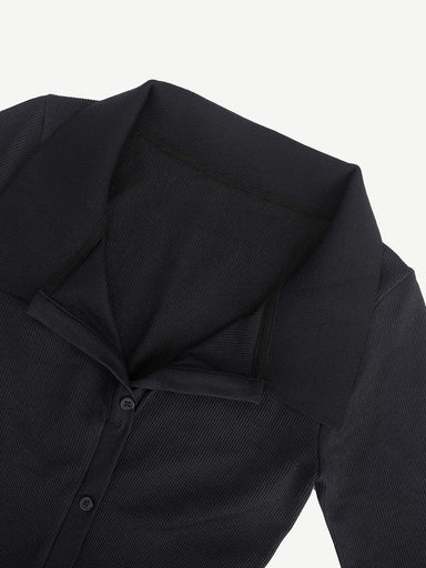Collared Zip-Front Shirt Dress