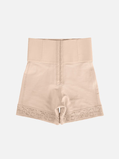 Lace Trim Hook-Front Shaper Shorts