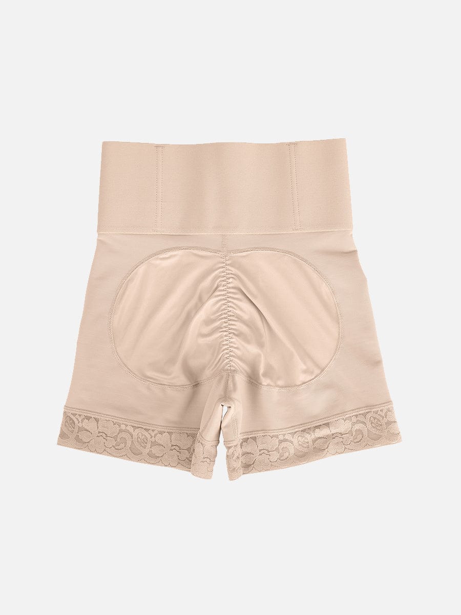 Lace Trim Hook-Front Shaper Shorts