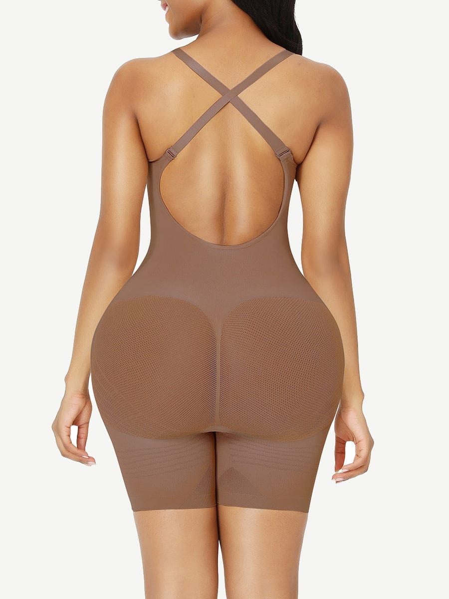 Open-Back Mesh Butt Bodysuit