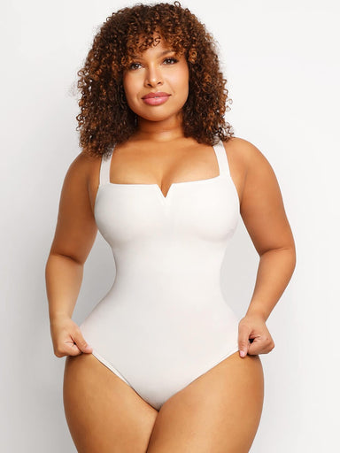 Square Neck Ruched Bodysuit