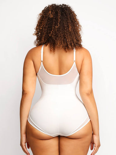 Deep V Mesh Panty Bodysuit