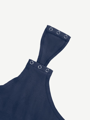 Modal Snap Placket Thong Bodysuit
