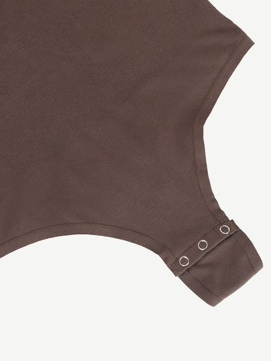 Modal Snap Placket Thong Bodysuit