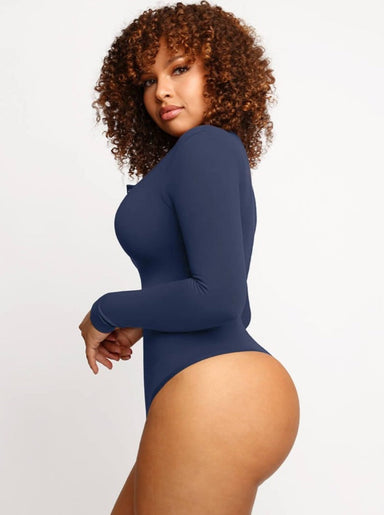 Modal Snap Placket Thong Bodysuit