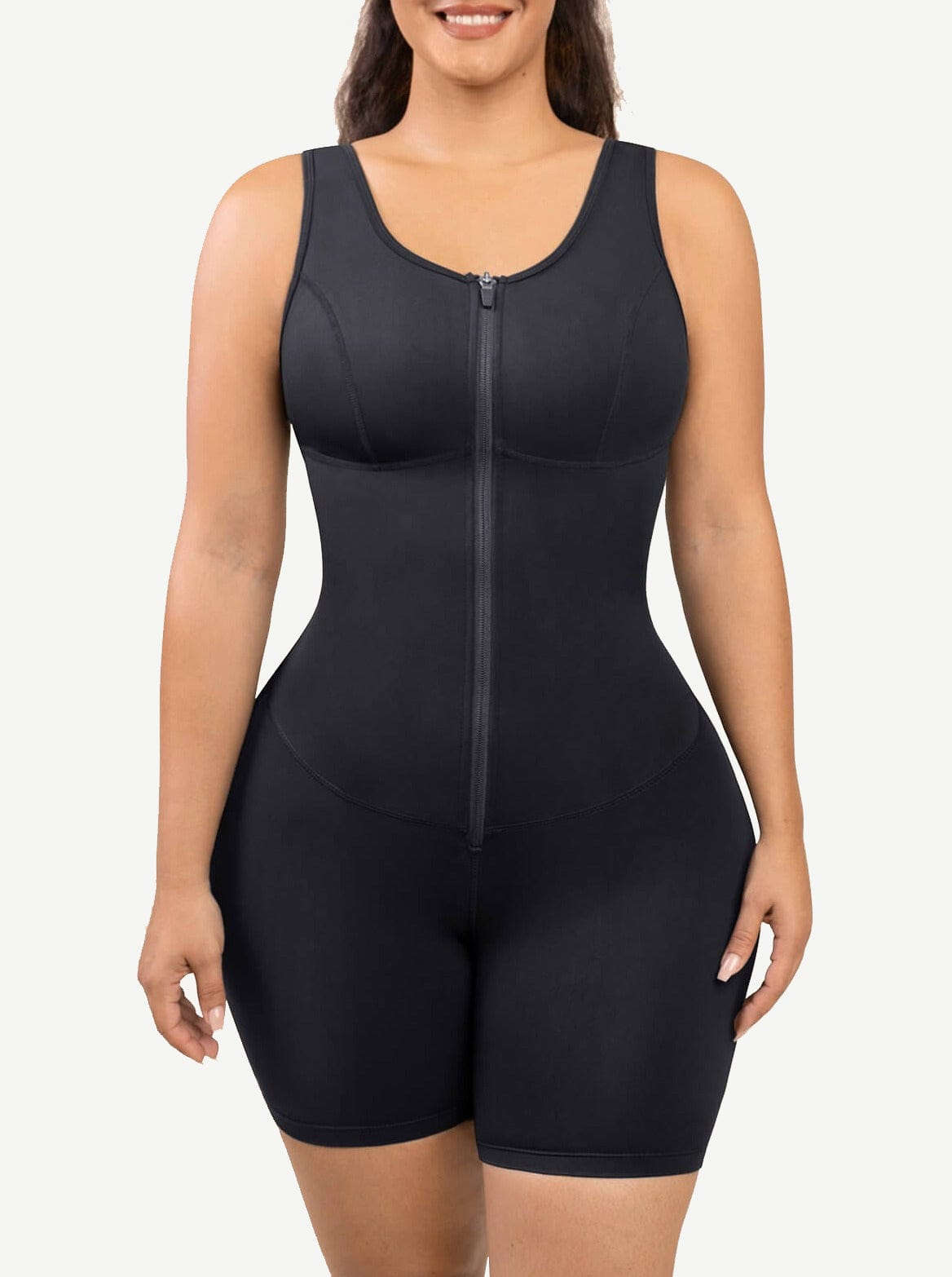 Latex-Lined Zip Front Bodysuit
