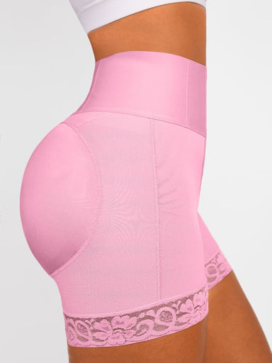 Lace Trim Hook-Front Shaper Shorts