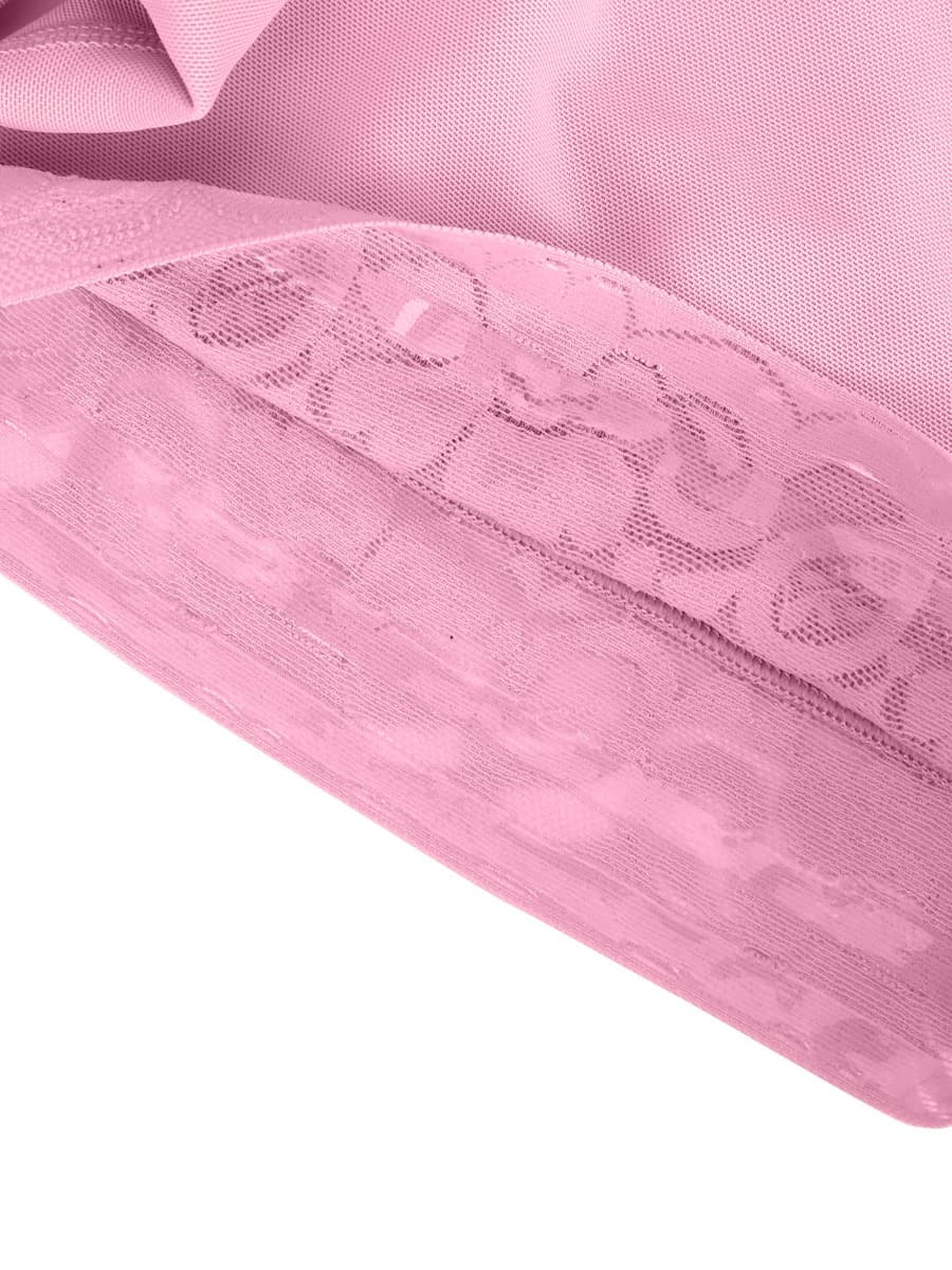 Lace Trim Hook-Front Shaper Shorts
