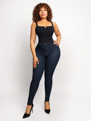 Square Neck Ruched Bodysuit