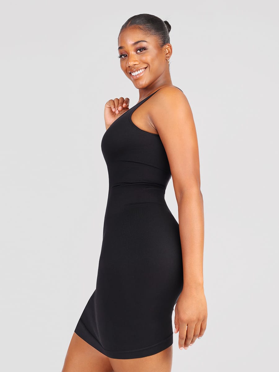 Square-Neck Shaping Mini Dress