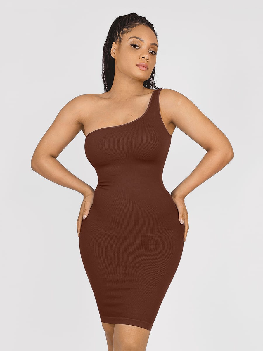 One-Shoulder Waist Trainer Dress