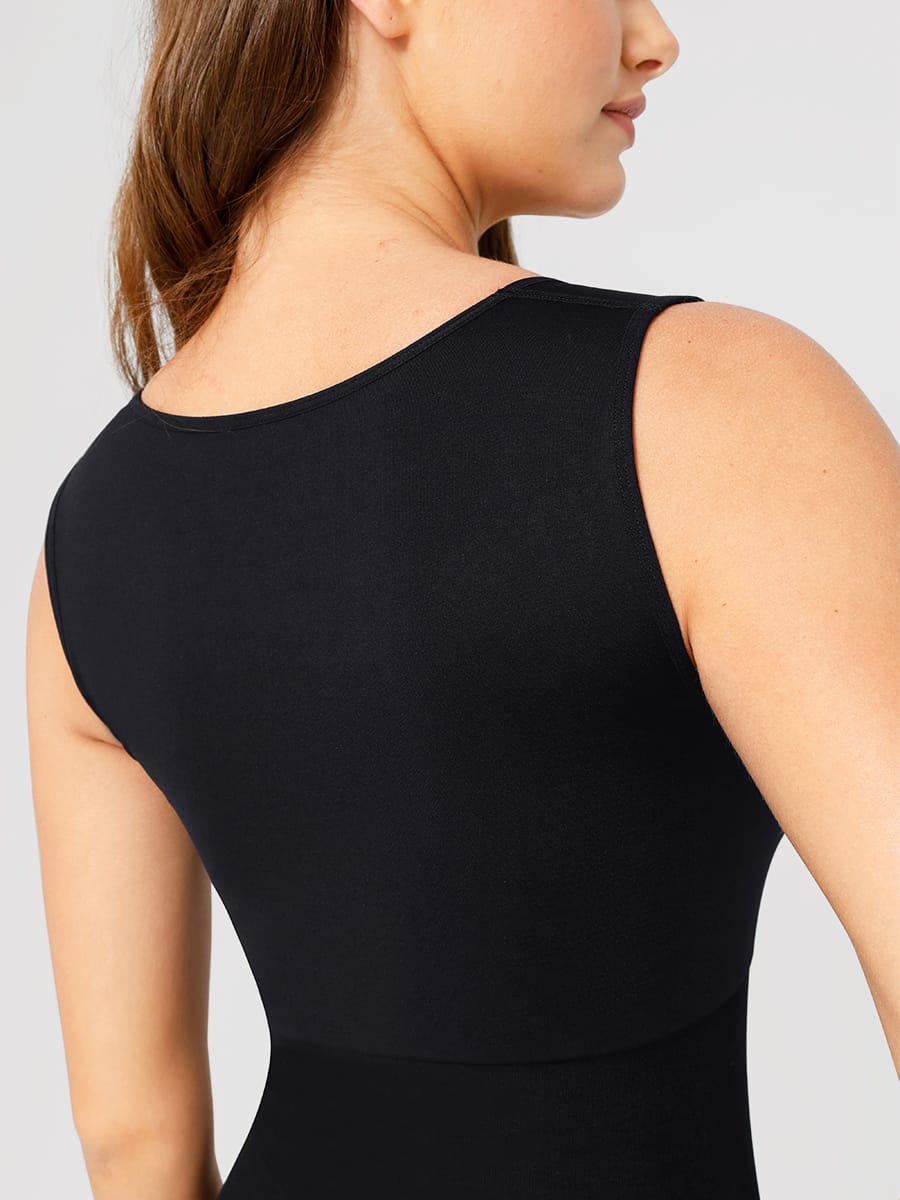 Square-Neck Waist Control Dress