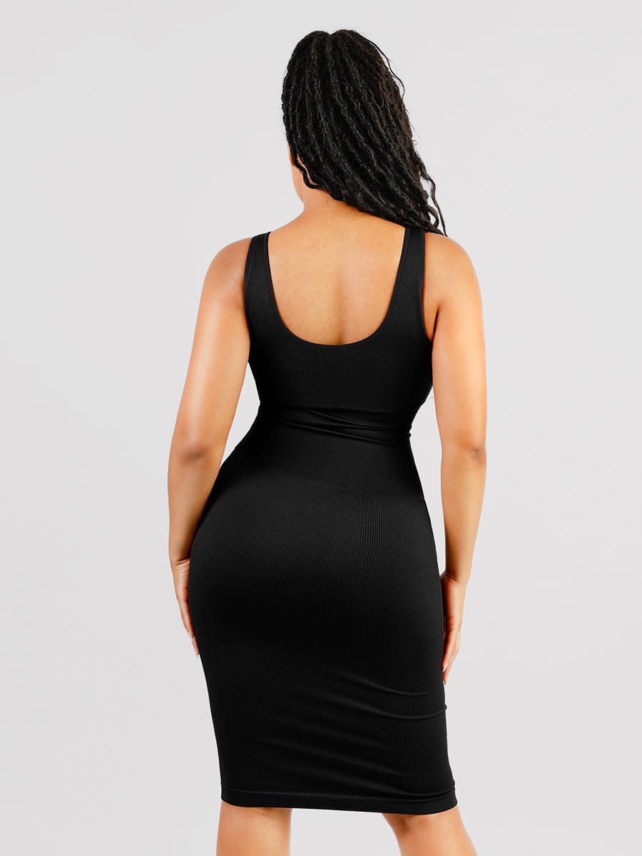 Deep V-Neck Shaping Dress