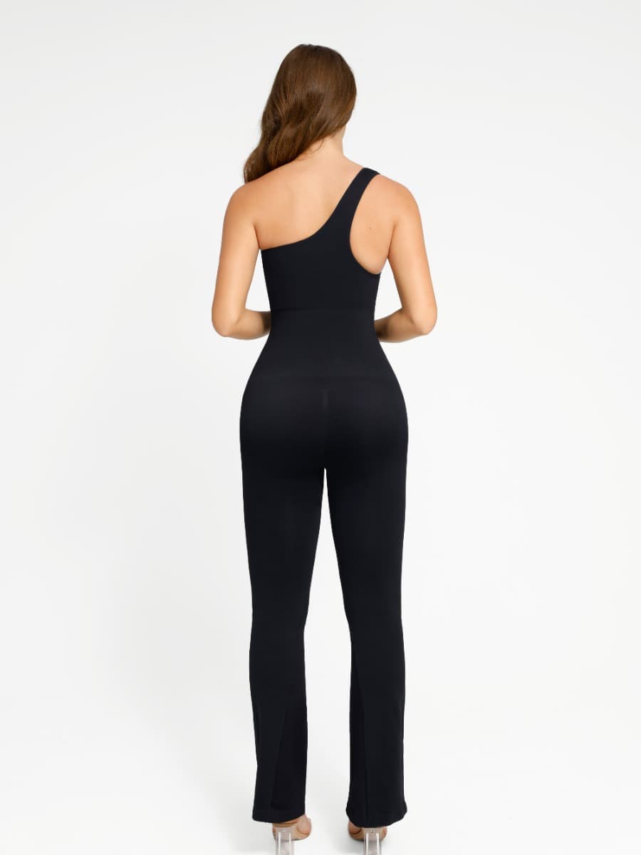 One-Shoulder Flared Jumpsuit