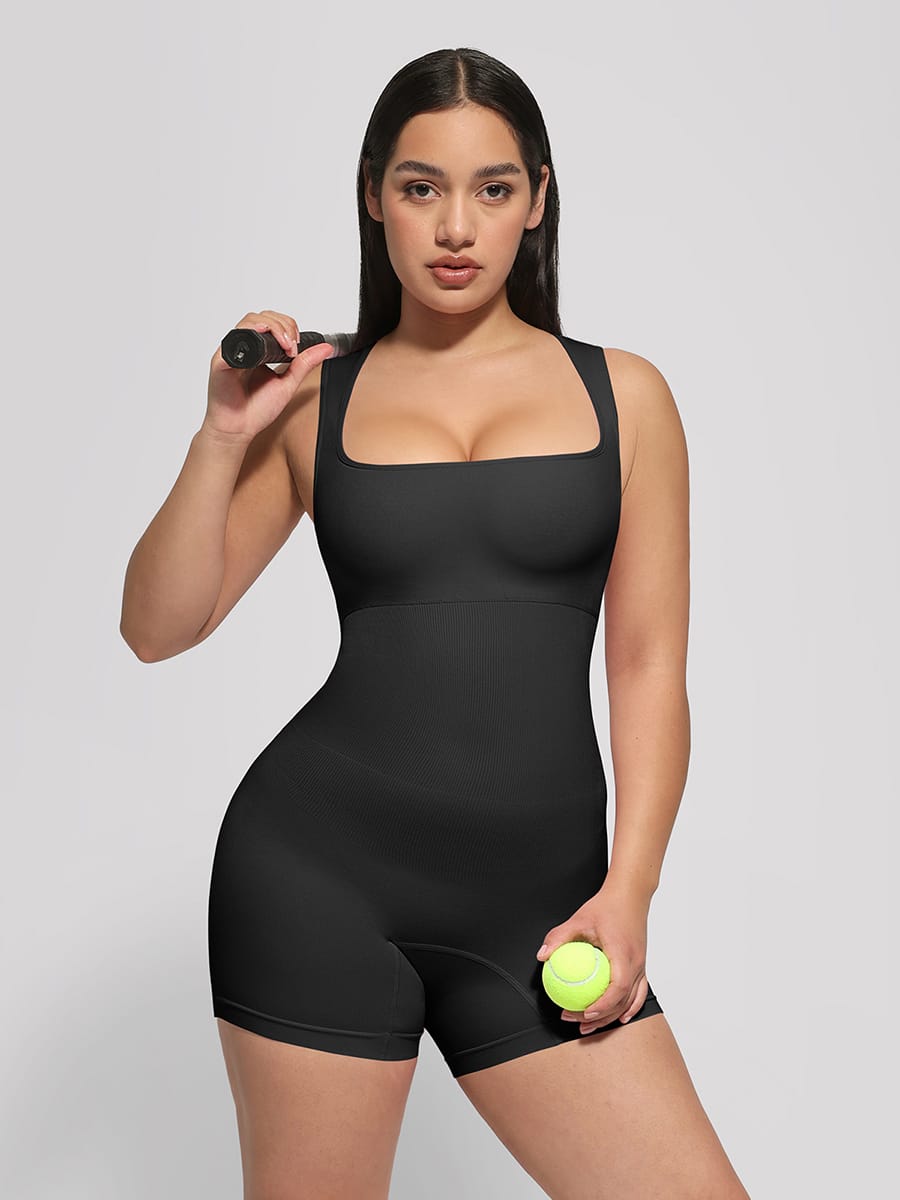 Square Neck Shaping Romper