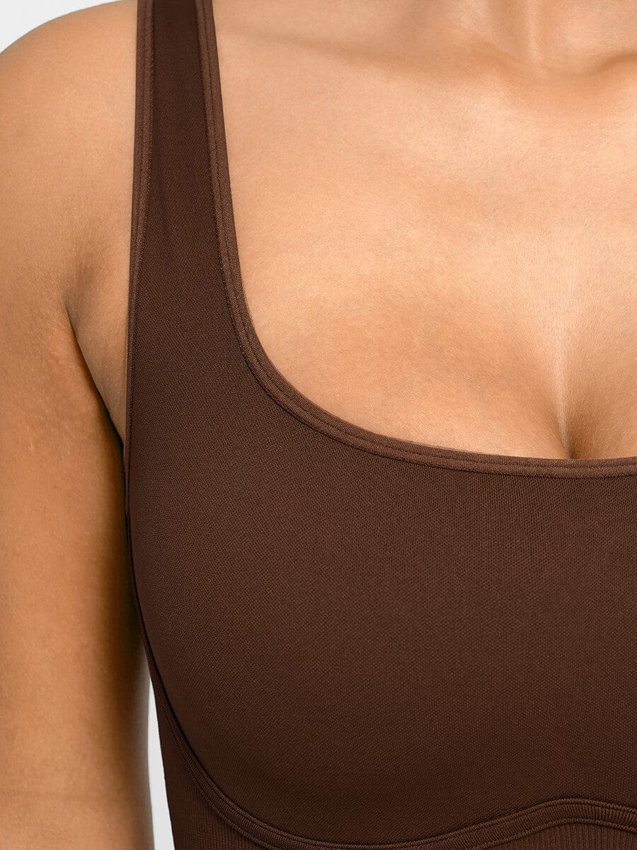 Square Neck U-Back Flared Jumpsuit