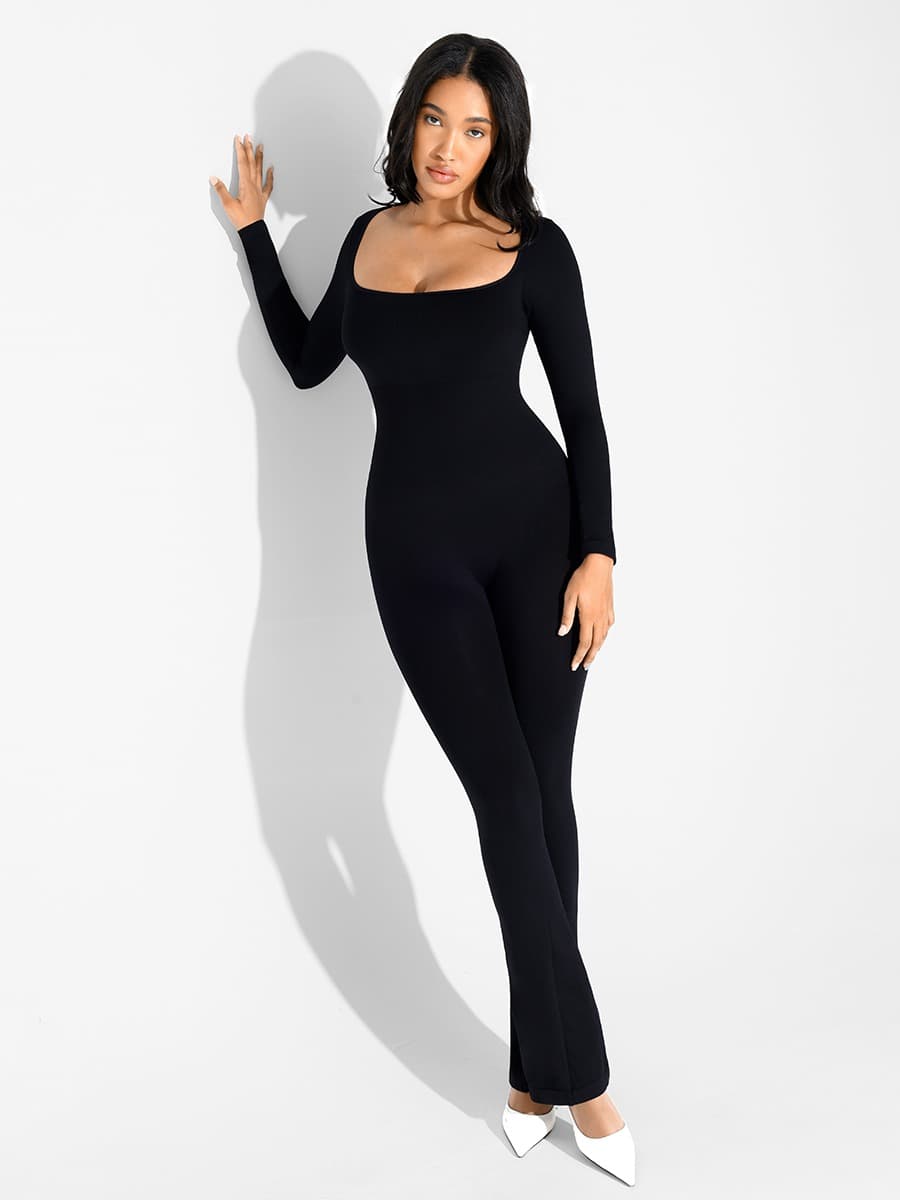 Square Neck Flared Jumpsuit
