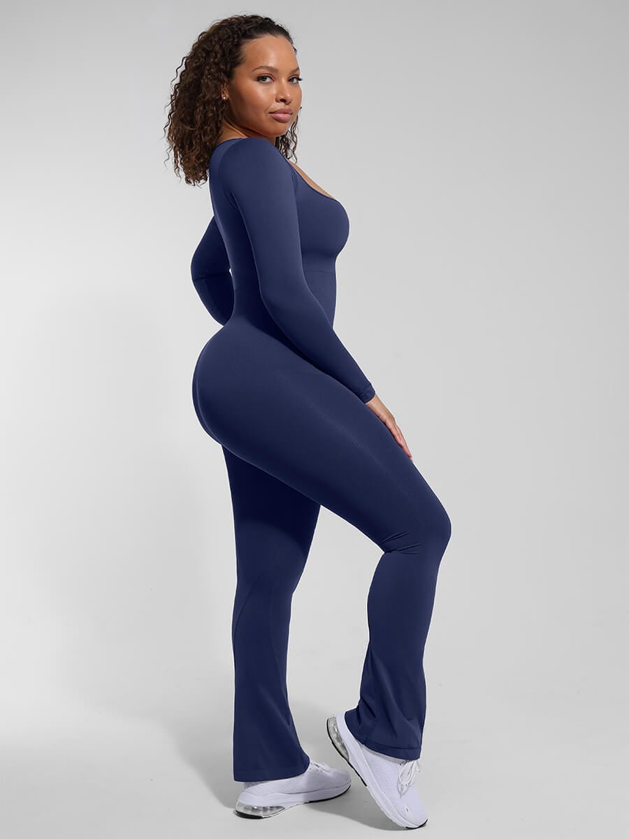 Square Neck Flared Jumpsuit