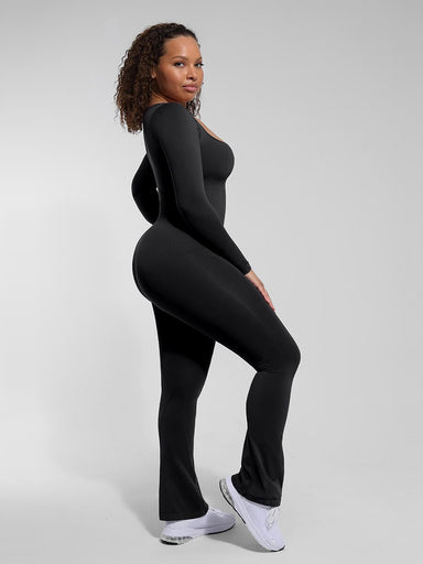 Square Neck Flared Jumpsuit