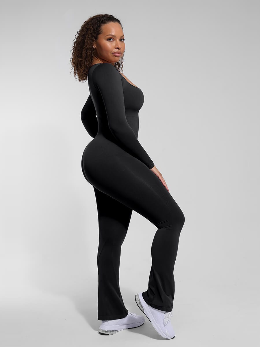 Square Neck Flared Jumpsuit