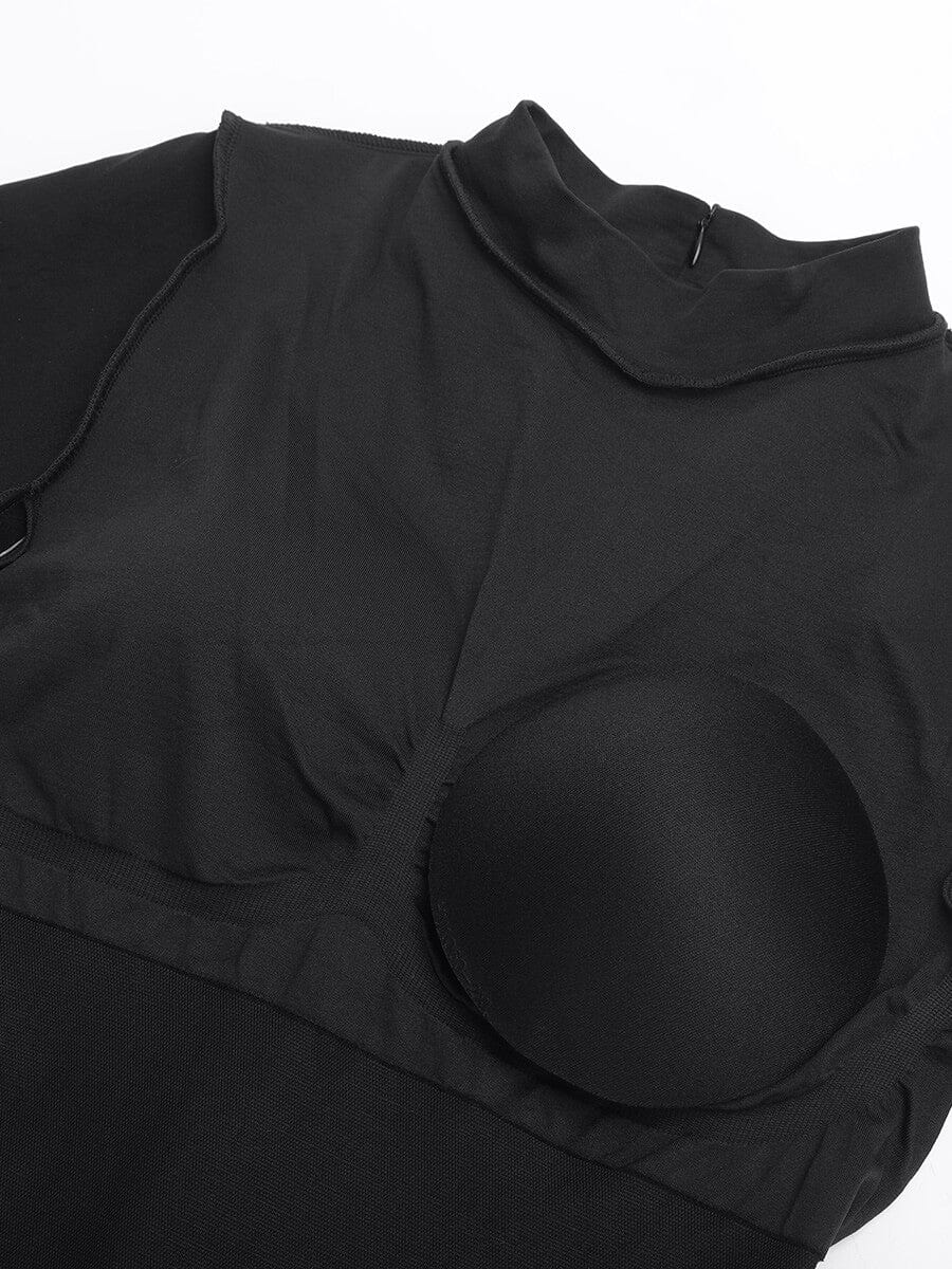Mock Neck Shaping Romper