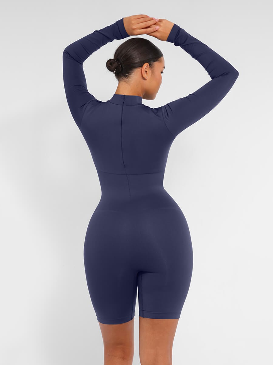 Mock Neck Shaping Romper