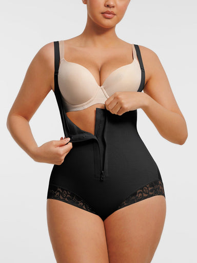 U-Bust Lace Front Zip Bodysuit