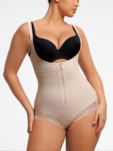 U-Bust Lace Front Zip Bodysuit