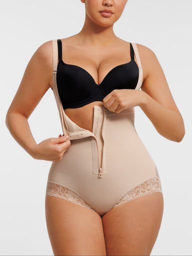 U-Bust Lace Front Zip Bodysuit