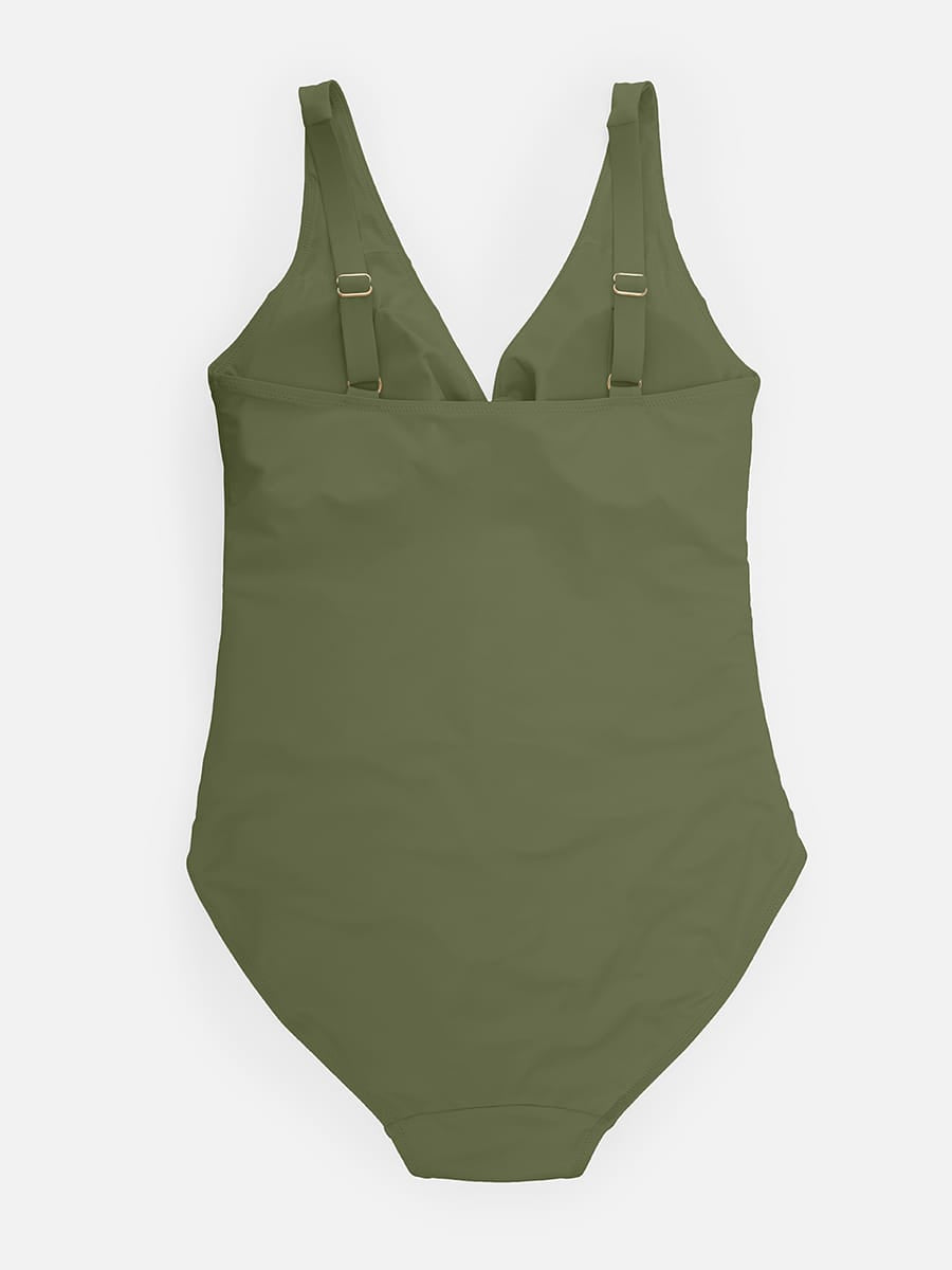Ruched Deep V Shaping Swimsuit