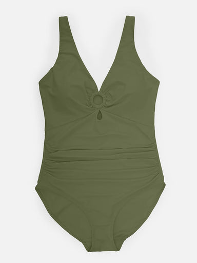 Ruched Deep V Shaping Swimsuit